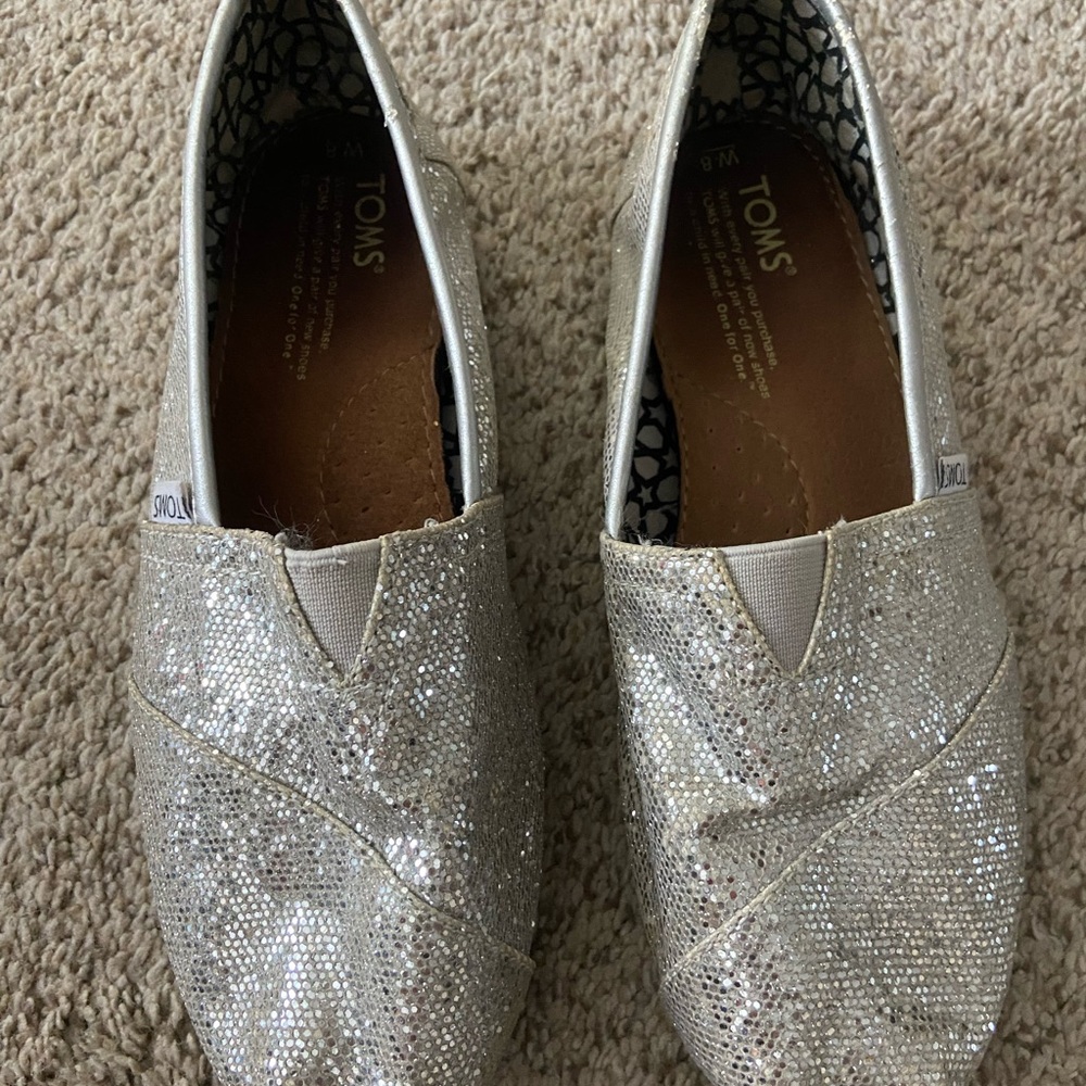 TOMS Women's Sparkling Slip-On Loafers - Silver